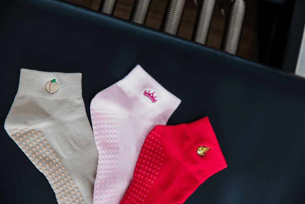 'Pilates Princess' Ankle Socks - Pink