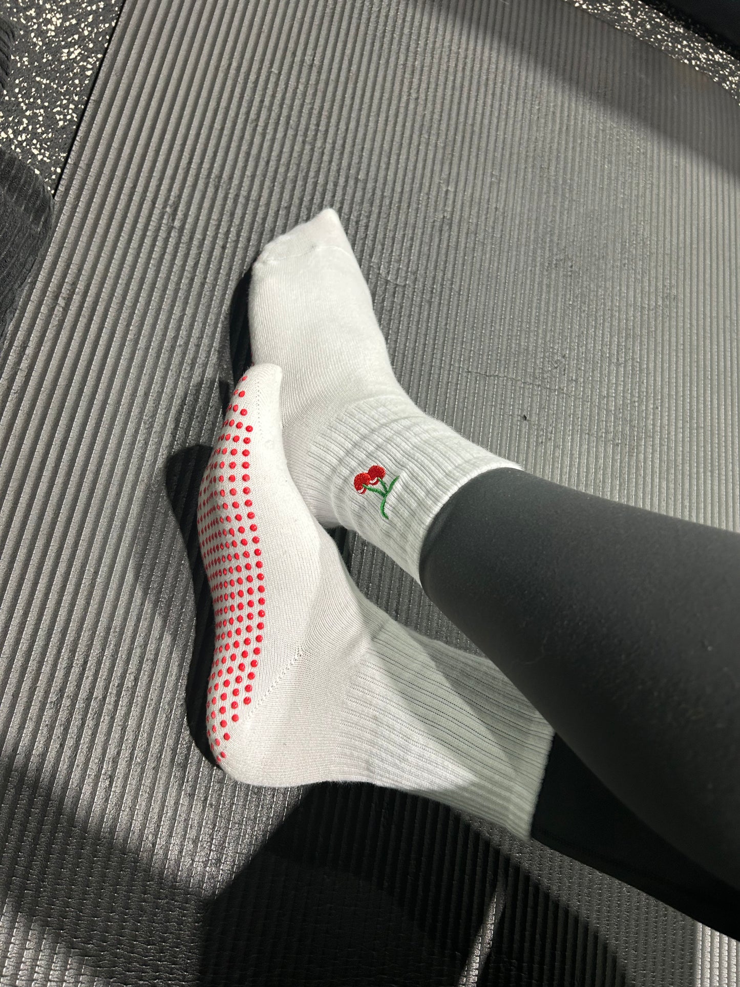 'Cherry on Top' Crew Socks - White