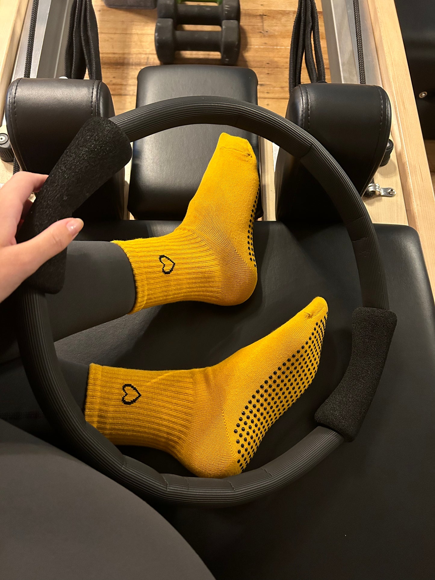 'Love the Burn' Crew Socks - Mustard