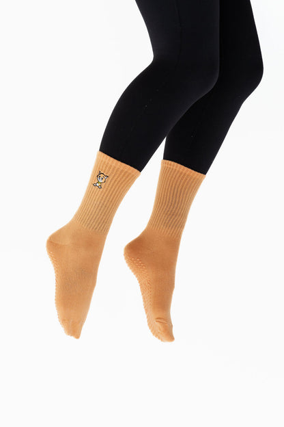 'Feline Fine' - Crew Socks - Orange