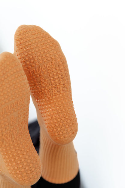 'Feline Fine' - Crew Socks - Orange