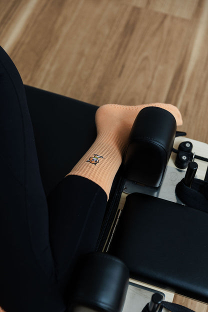 'Feline Fine' - Crew Socks - Orange