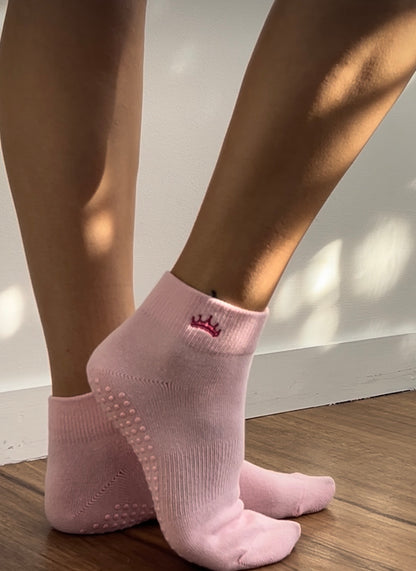 'Pilates Princess' Ankle Socks - Pink